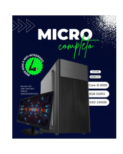 MICRO COMPUTADOR INTEL CORE I5-6500 3.6GHZ 8GB DDR4 SSD 480GB PLACA MAE 1151 BPC-H310 B250M.2-TG 2X + DDR4 1XHDMI 1XDVI 2XUSB3.0 REDE GIGA + ***MONITOR LED 20WR 75HZ BPC PRETO WIDESCREEN BOX***