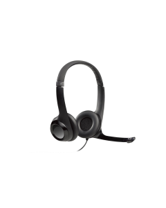 HEADSET LOGITECH H390 USB 2.0 EM COURO COM CONTROLE DE VOLUME PRETO/PRATA