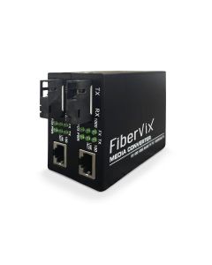 Conversor de Mídia Giga 10/100/1000mbps Preto 20km Par Lado A e B FV3001 - Fibervix