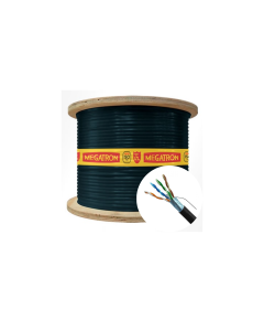 CABO DE REDE LAN CAT6 BLINDADO 4P 100% COBRE BOBINA 500M 4P PRETO - MEGATRON